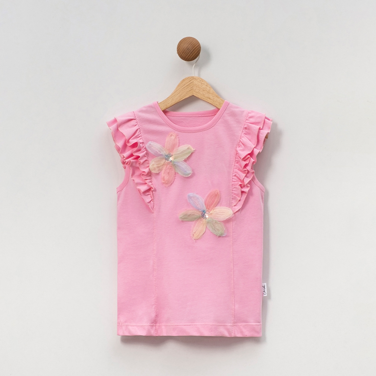 GIRL'S 5-8 AGE FLOWER T-SHIRT