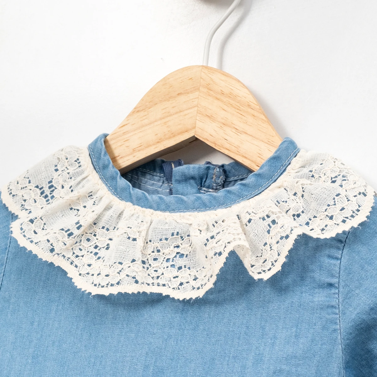 BABY GIRL 9-24 MONTHS COLLAR DETAILED BUCKLE DENIM DRESS