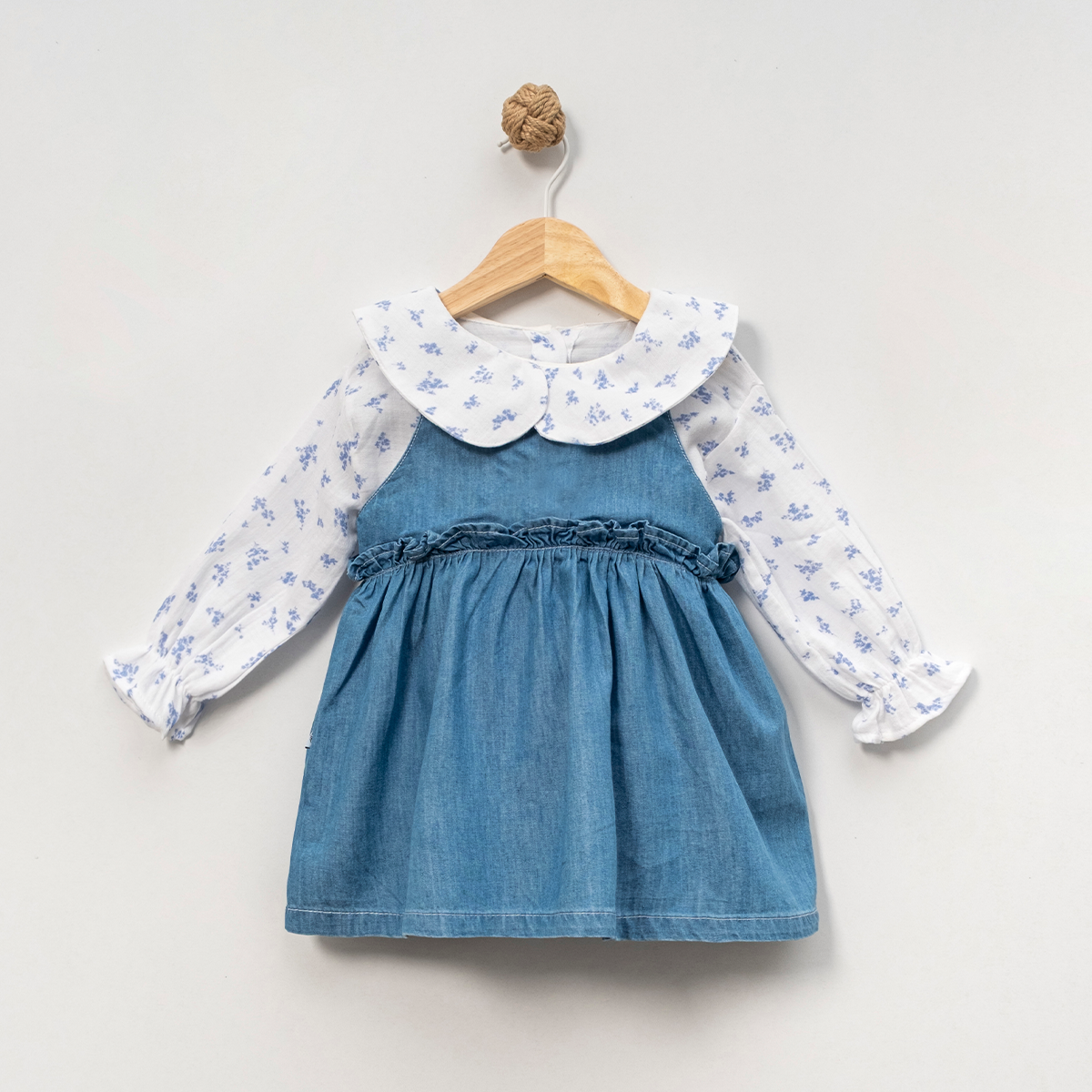 KIZ ÇOCUK  9-24 AY GÖMLEK KOT ELBİSE 