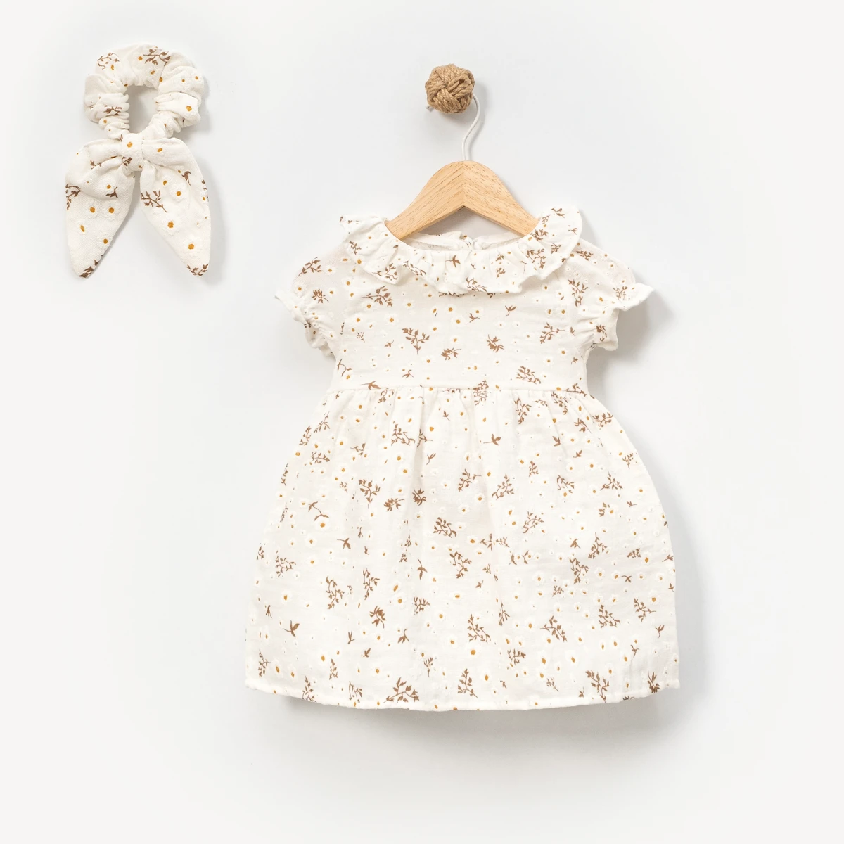 KIZ ÇOCUK 9-24 AY ÇİÇEKLİ ELBİSE 