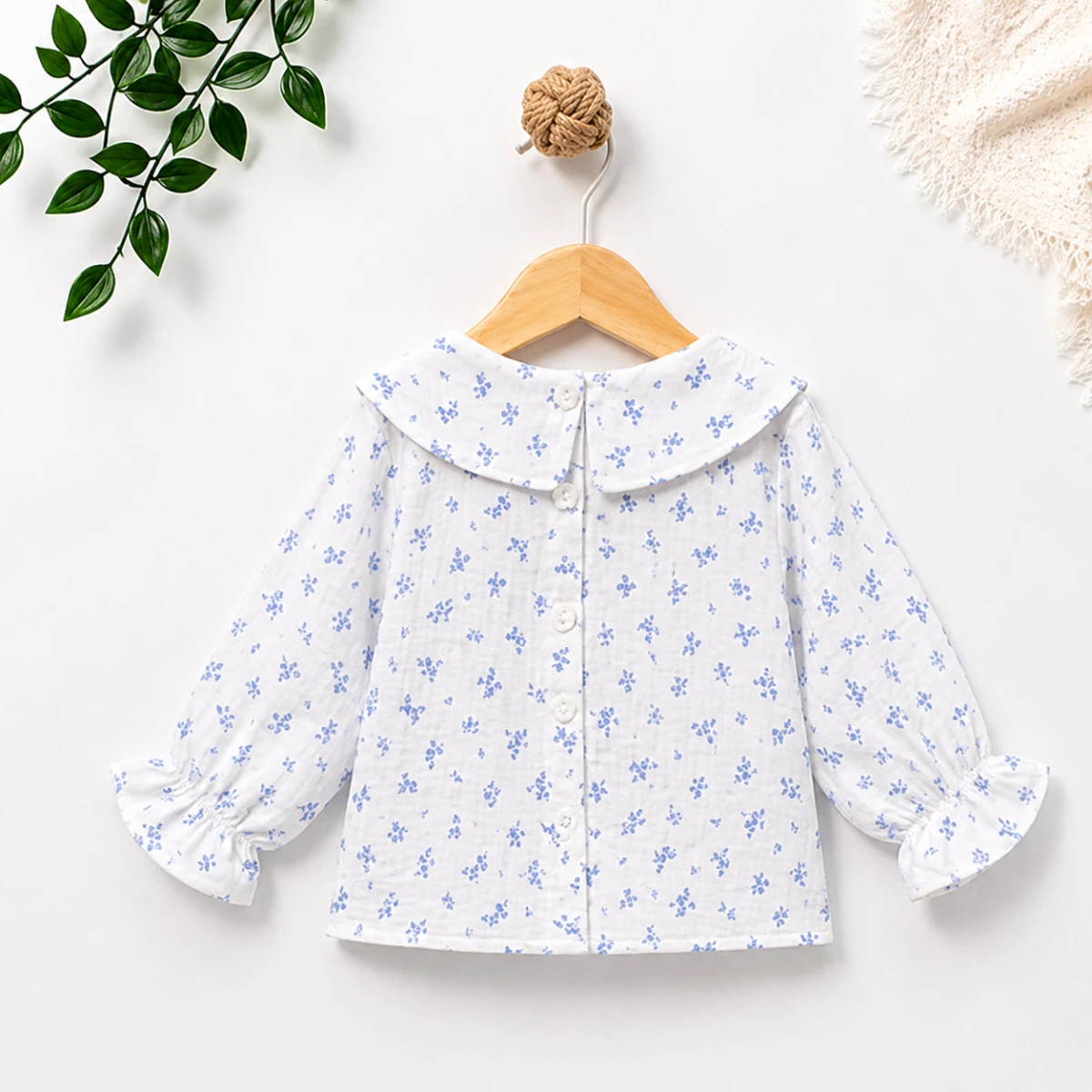 KIZ ÇOCUK  9-24 AY ÇİÇEK DESENLİ MÜSLİN GÖMLEK