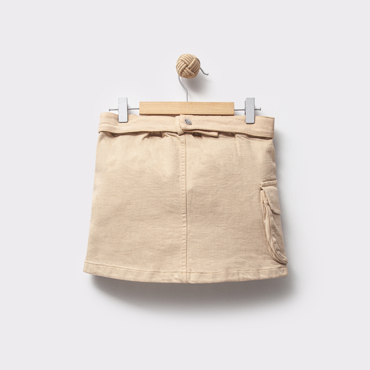 GIRL'S 5-8 YEARS OLD, CREAM SKIRT WITH BAG