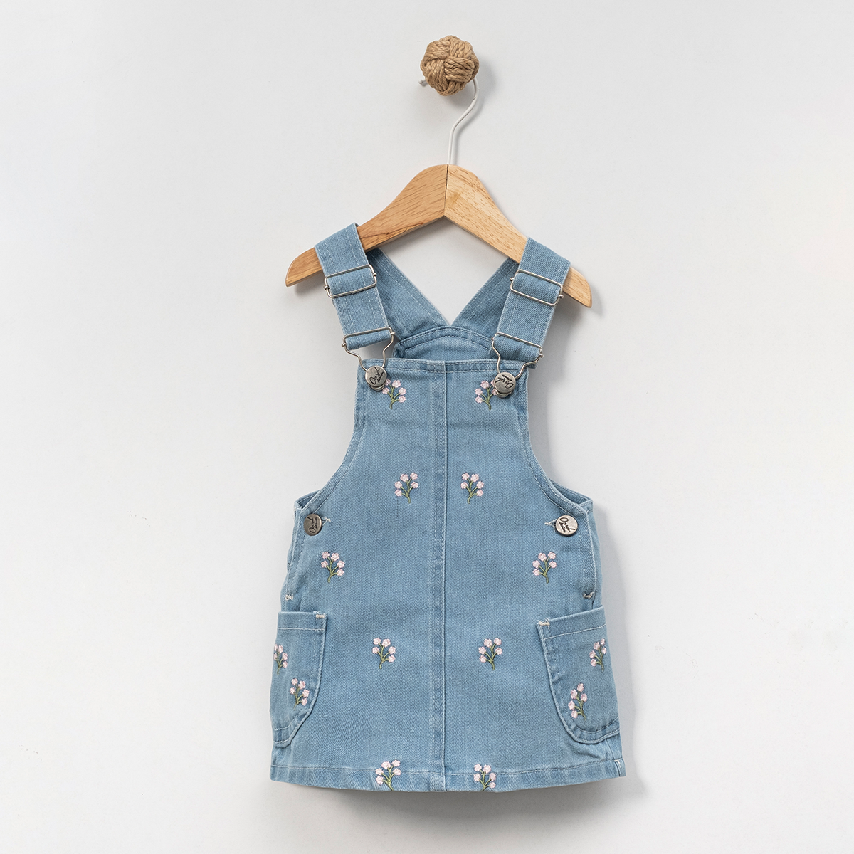 KIZ ÇOCUK 1-4 YAŞ ÇİÇEK NAKIŞLI KOT JİLE 