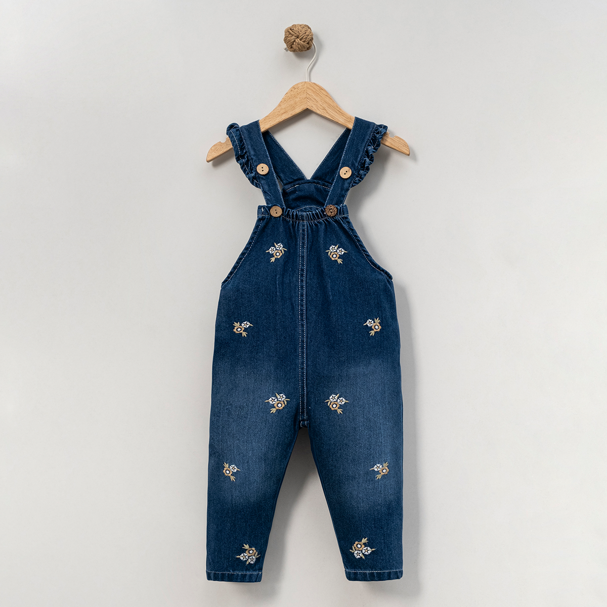 KIZ ÇOCUK 1-4 YAŞ GÖMLEK NAKIŞLI SALOPET