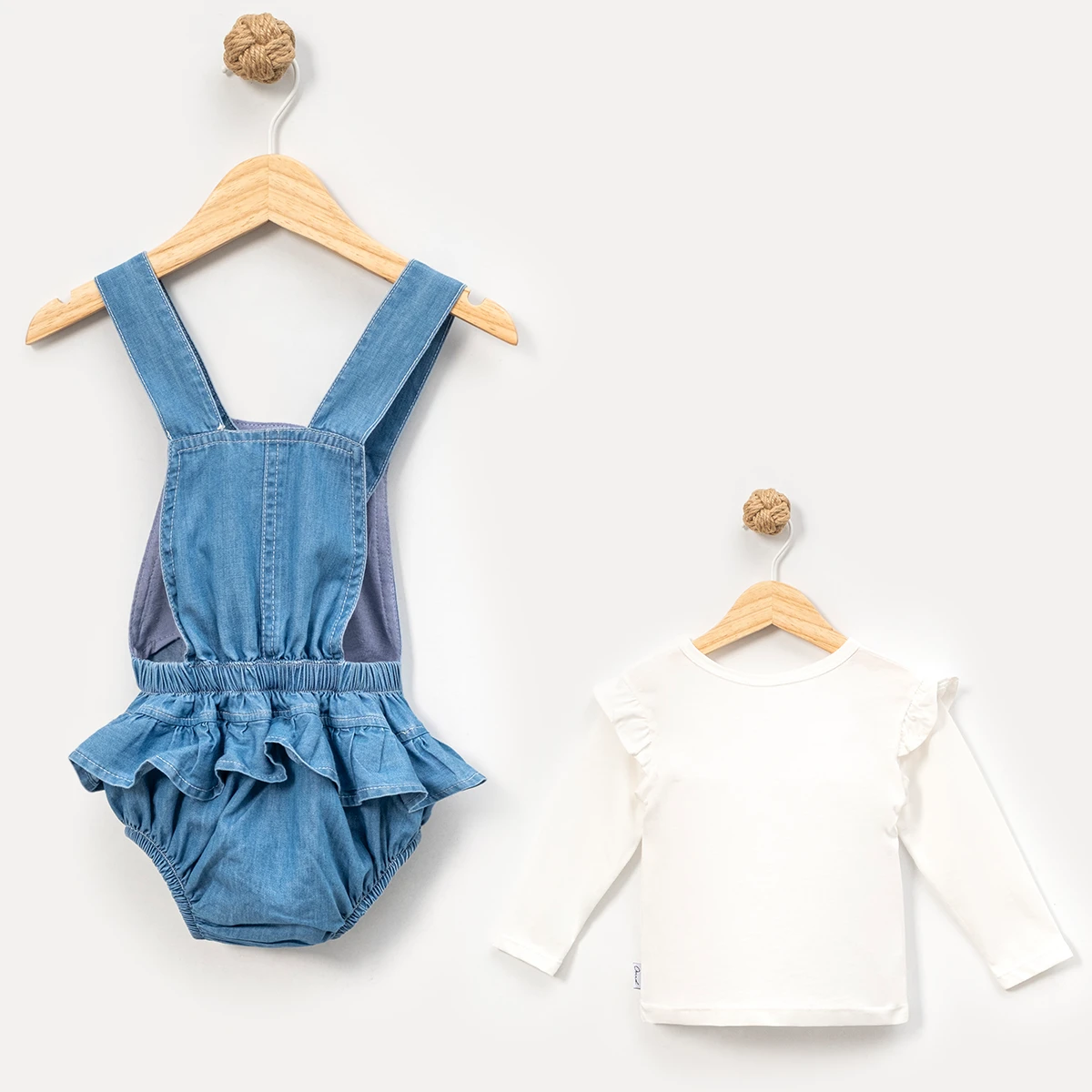 KIZ ÇOCUK 9-24 AY ÇİÇEK NAKIŞLI KOT TAKIM 