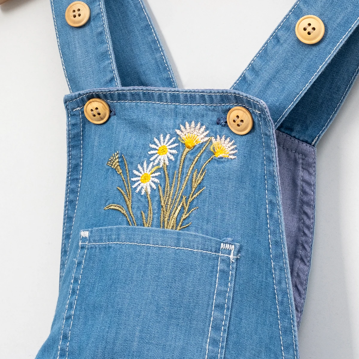 KIZ ÇOCUK 9-24 AY ÇİÇEK NAKIŞLI KOT TAKIM 