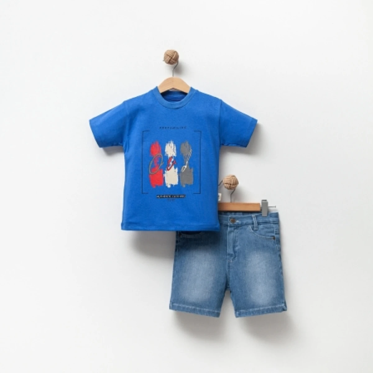 MEN\'S 5-8 YEARS T-SHIRT AND SHORTS DOUBLE SUIT