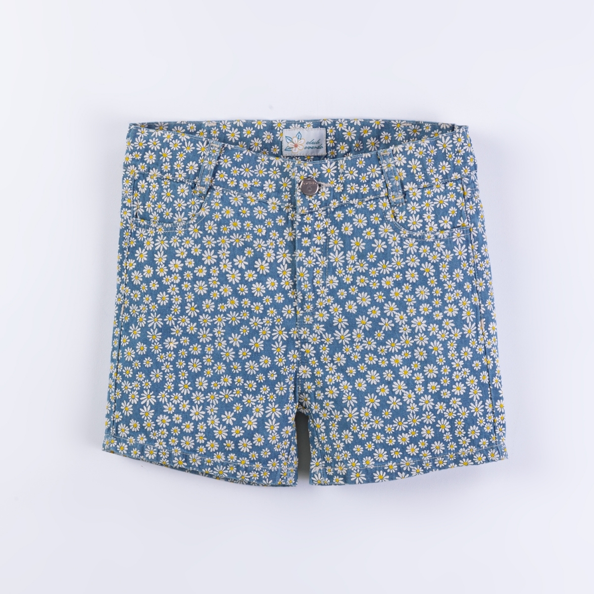 KIZ 3-7 YAŞ ARASI PAPATYA DESENLİ KOT ŞORT