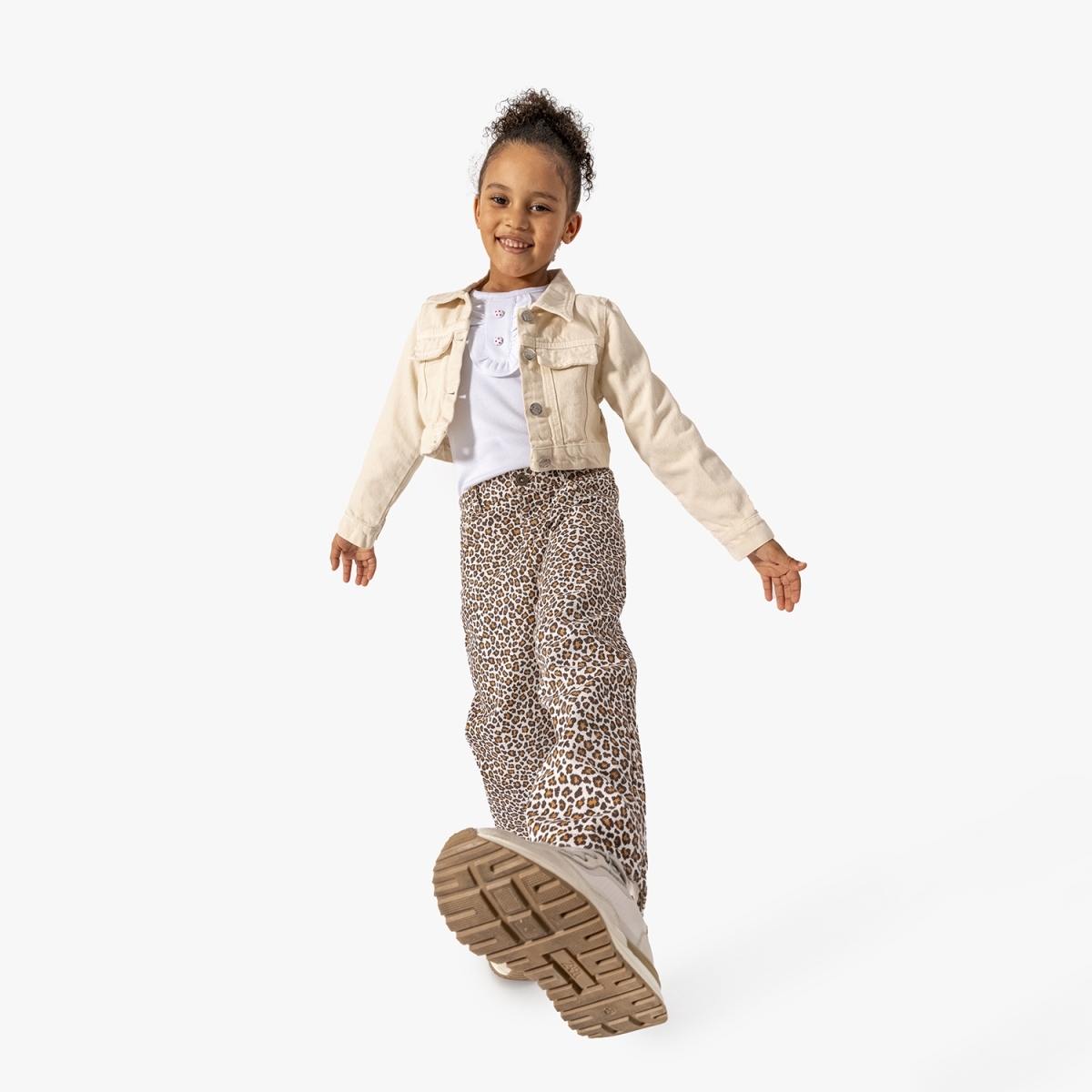 GIRL 5-8 YEARS LEOPARD PATTERNED JEANS