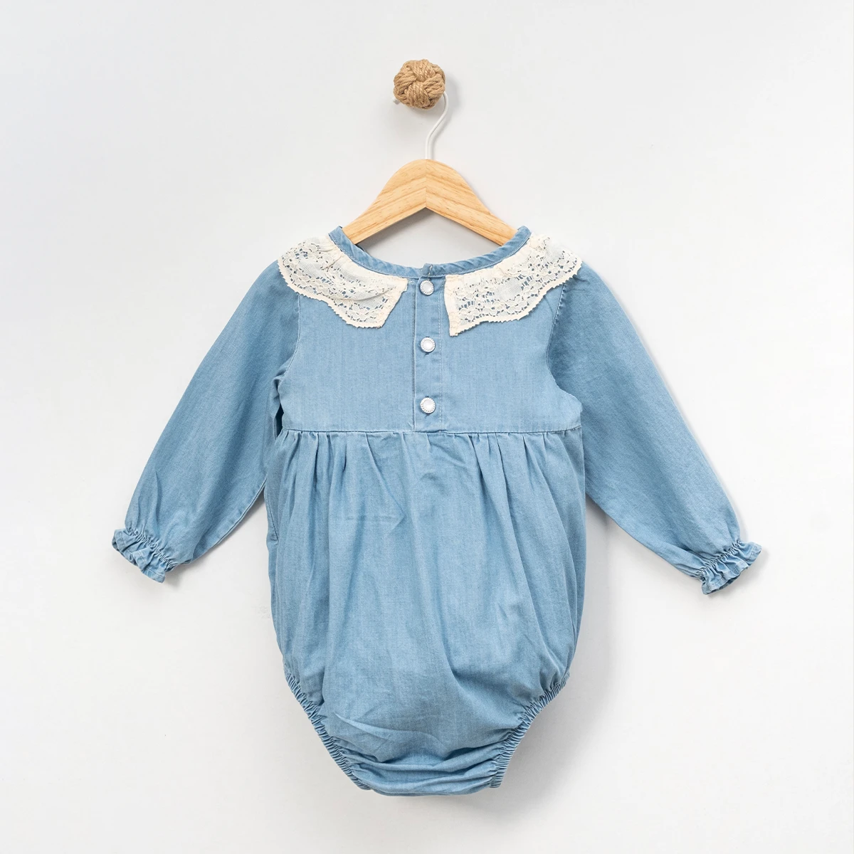 KIZ BEBEK YAKA DETAYLI TOKALI SLİPLİ TULUM 