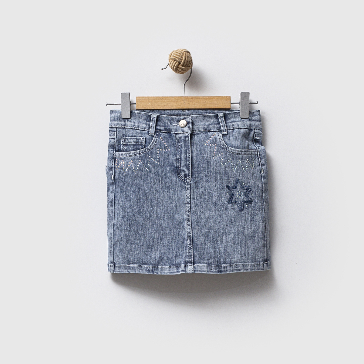 KIZ COÇUK 5-8 YAŞ TAŞ BASKILI KOT ETEK 