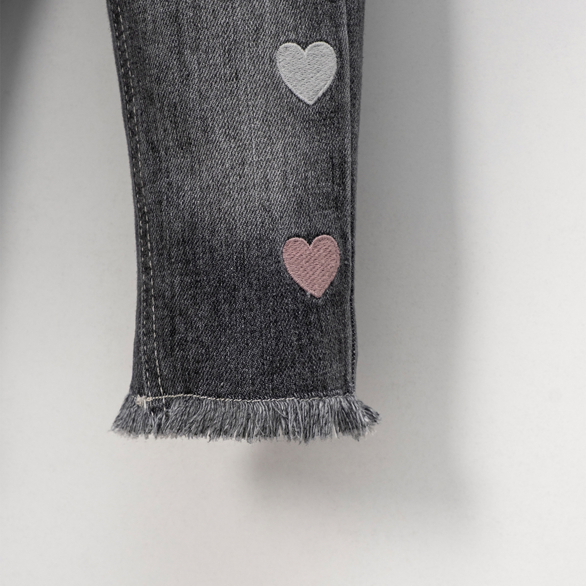 GIRL 1-4 AGE S HEART EMBROIDERED JEANS