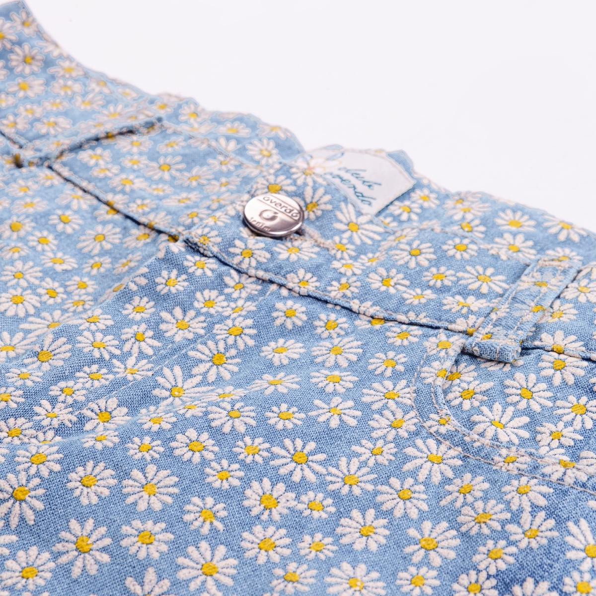 KIZ 3-7 YAŞ ARASI PAPATYA DESENLİ KOT ŞORT