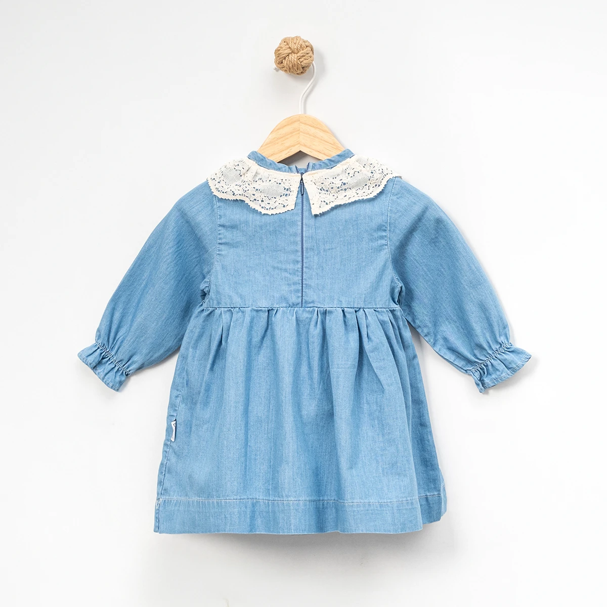 BABY GIRL 9-24 MONTHS COLLAR DETAILED BUCKLE DENIM DRESS