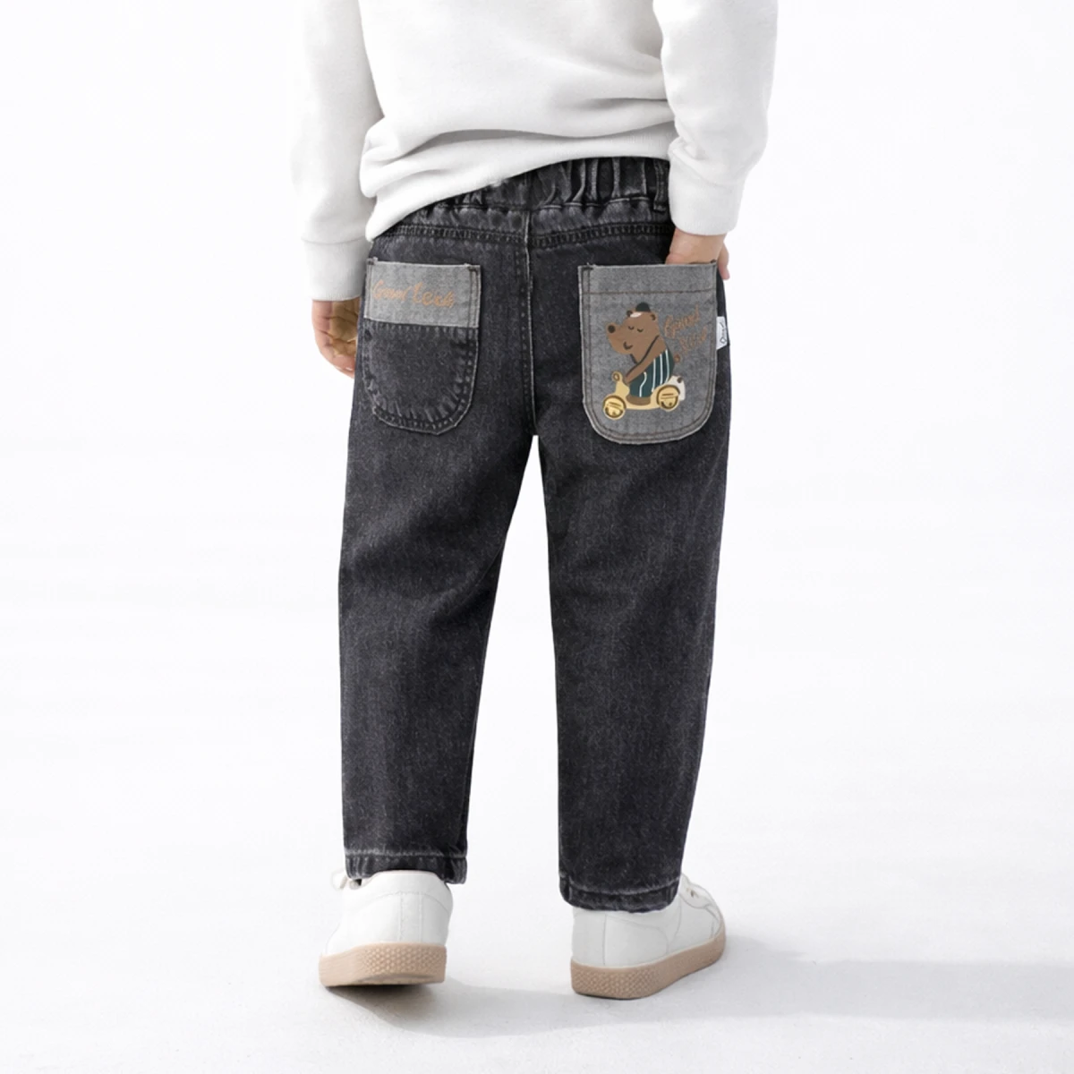 ERKEK 1-4 YAŞ CEP BASKILI KOT PANTOLON