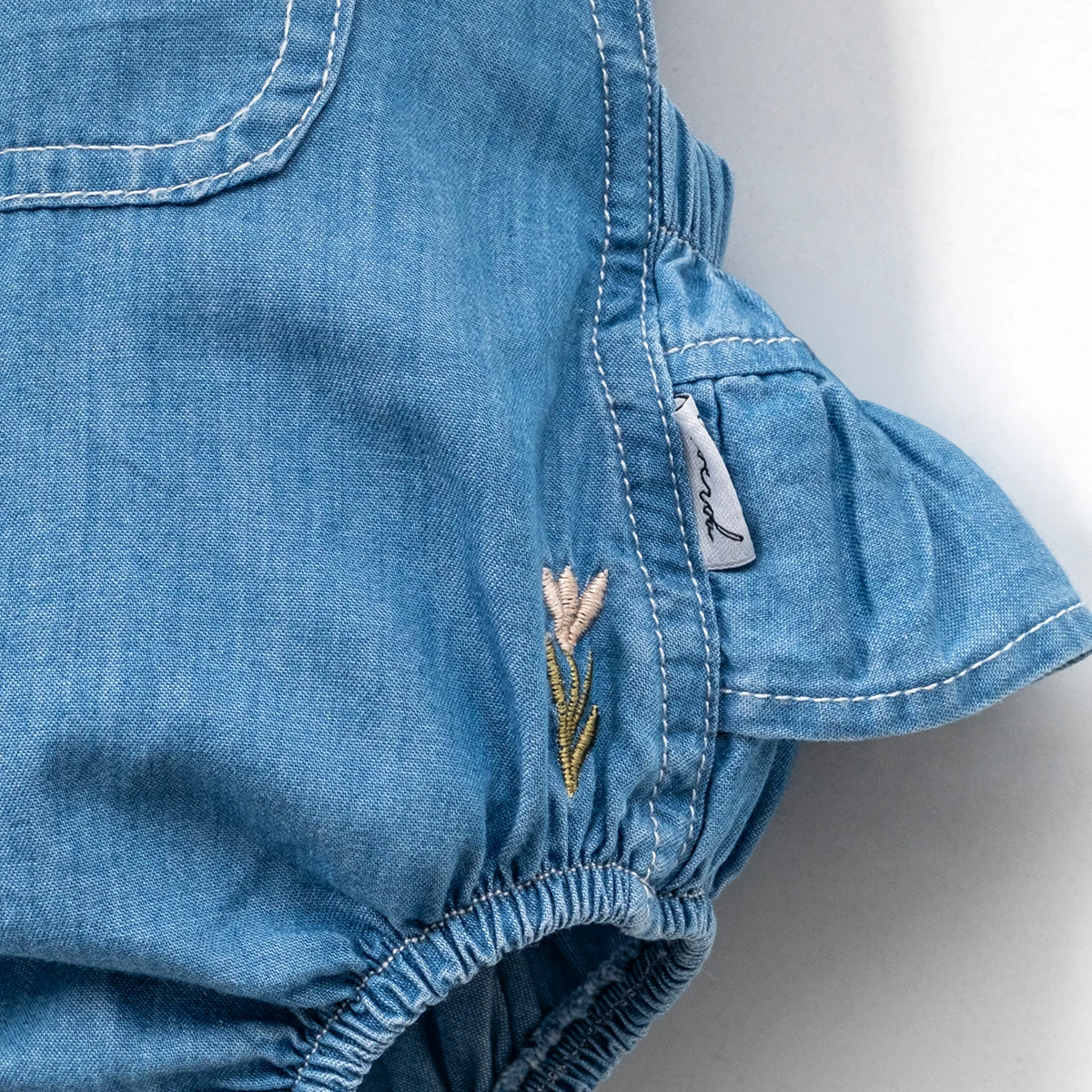 KIZ ÇOCUK 9-24 AY ÇİÇEK NAKIŞLI KOT TAKIM 