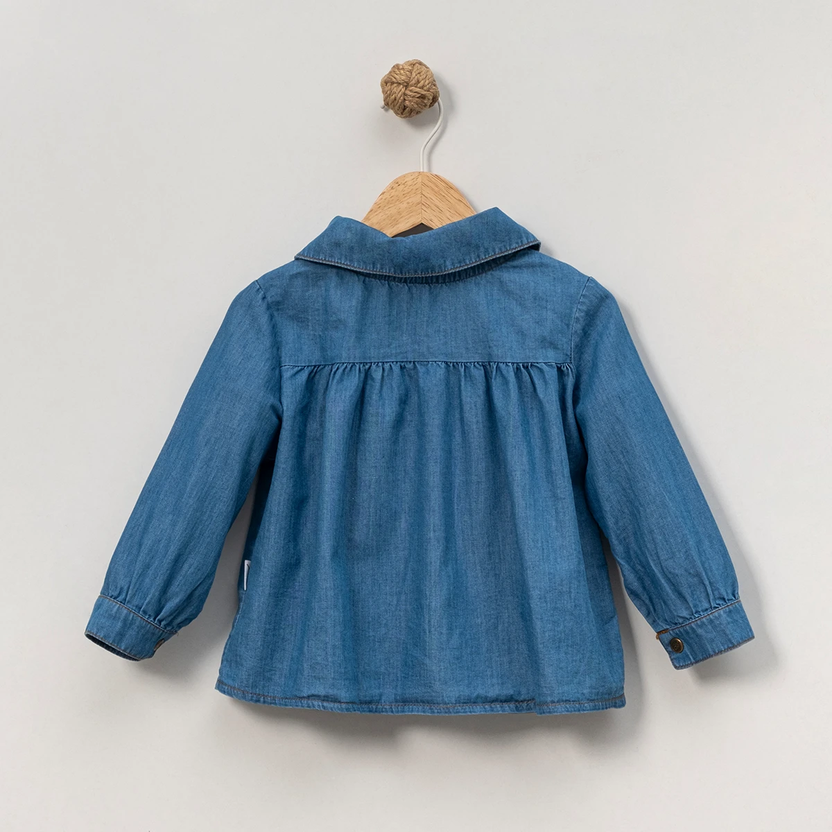 KIZ ÇOCUK 1-4 YAŞ NAKIŞLI KOT GÖMLEK