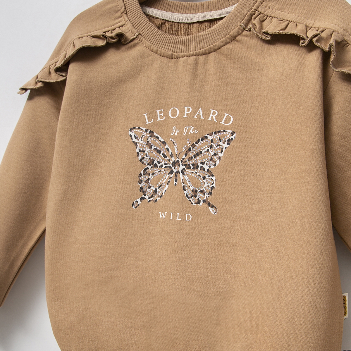 KIZ 5-8 YAŞ TAŞ BASKILI SWEAT