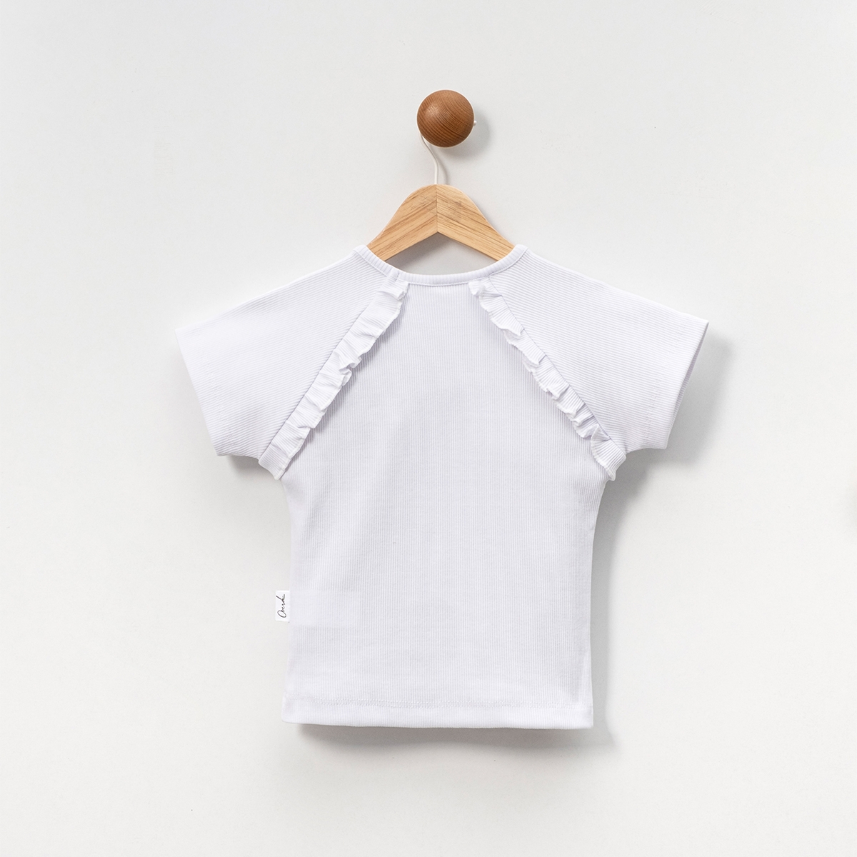 KIZ 1-4 YAŞ FIRFIR DETAYLI T-SHIRT 