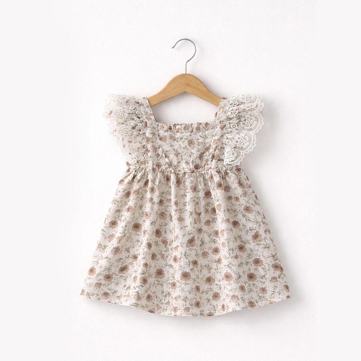 KIZ BEBEK 9-12 AY ÇİÇEK DESENLİ ELBİSE 