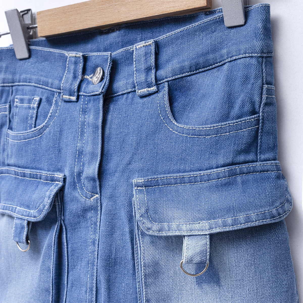 OVD KIZ 5-8 YAŞ KARGO CEPLİ KOT  ETEK 