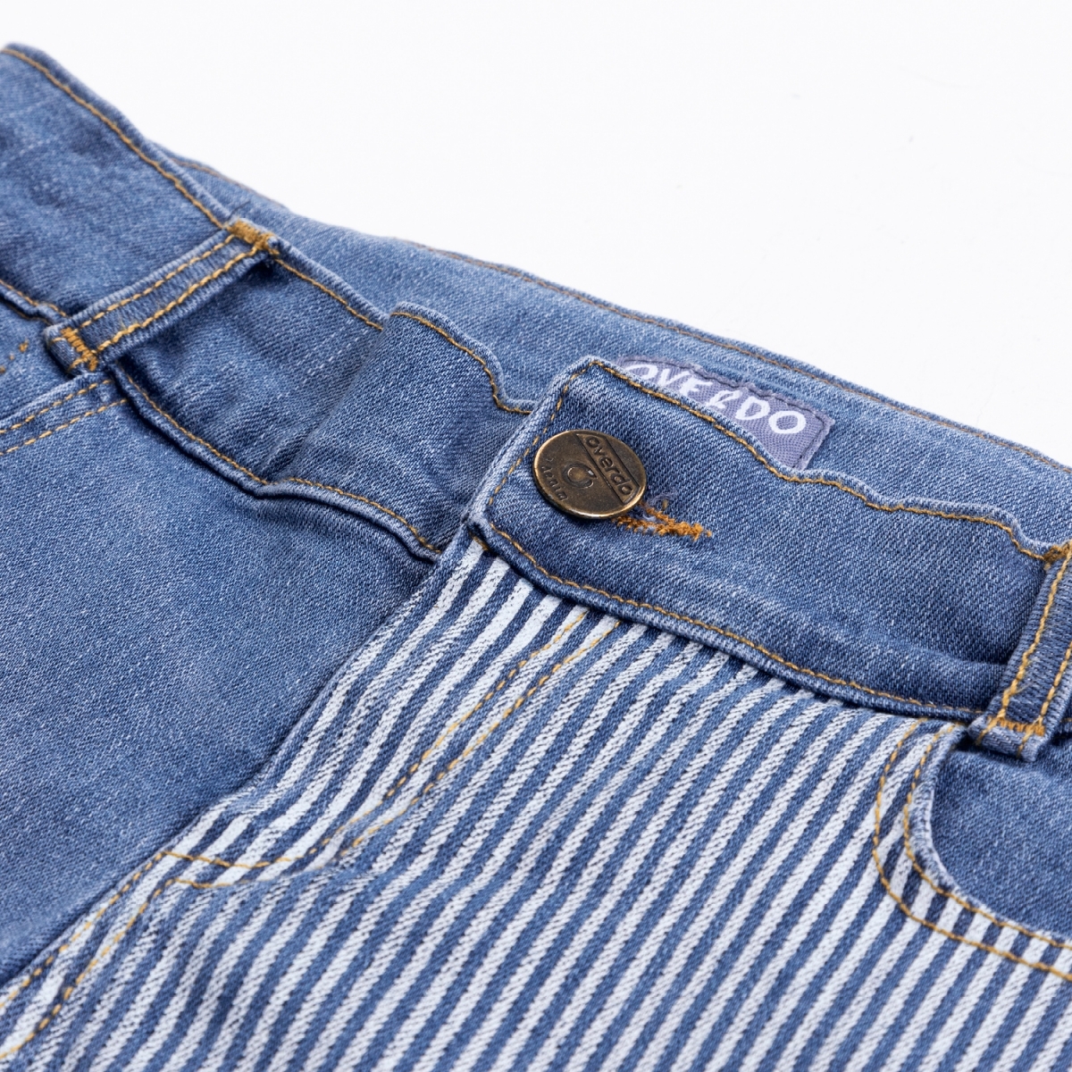 UNİSEX 2-7 YAŞ ARASI ÇİZGİLİ KOT ŞORT - KOT