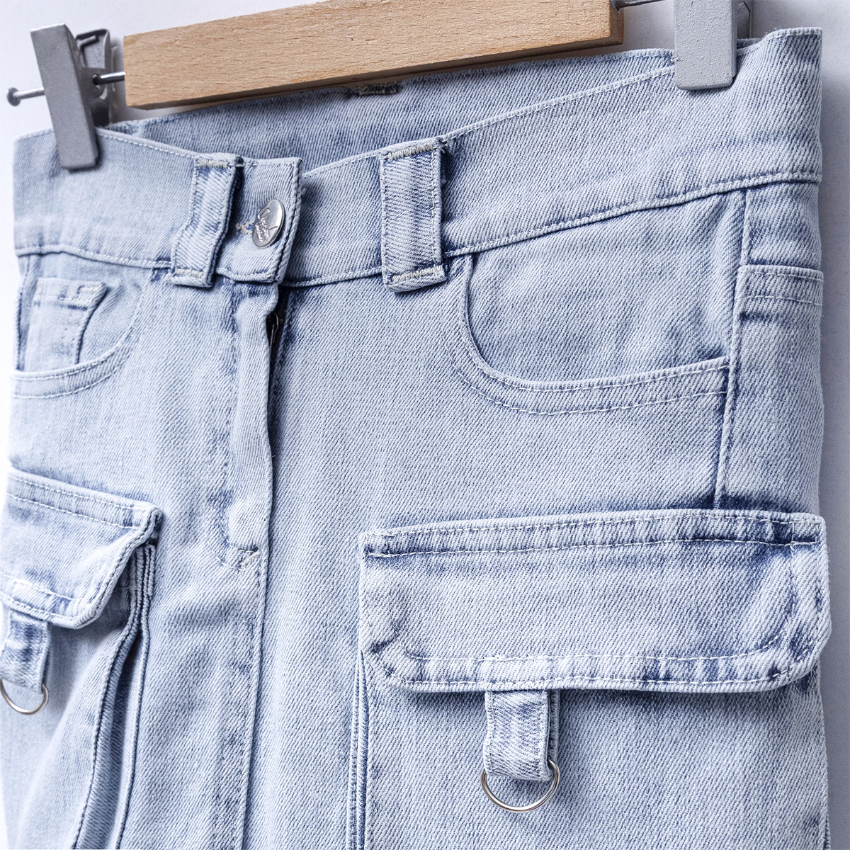 OVD KIZ 5-8 YAŞ KARGO CEPLİ KOT  ETEK 