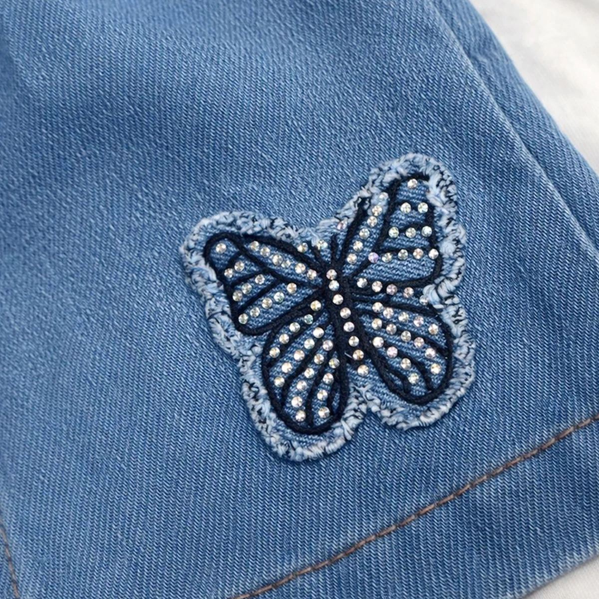 KIZ ÇOCUK 1-4 YAŞ KELEBEK NAKIŞLI KOT ETEK 