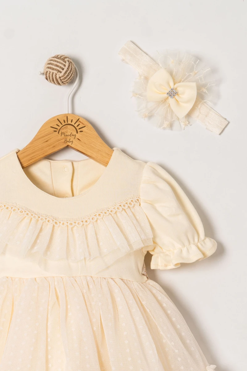 KIZ BEBEK 3-12 AY WİSTERİA TÜTÜ ELBİSE -