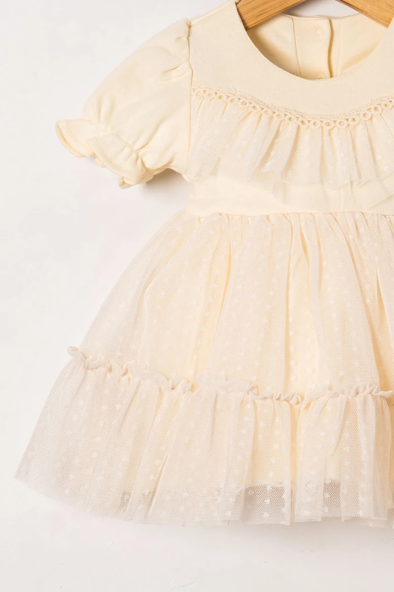 KIZ BEBEK 3-12 AY WİSTERİA TÜTÜ ELBİSE -