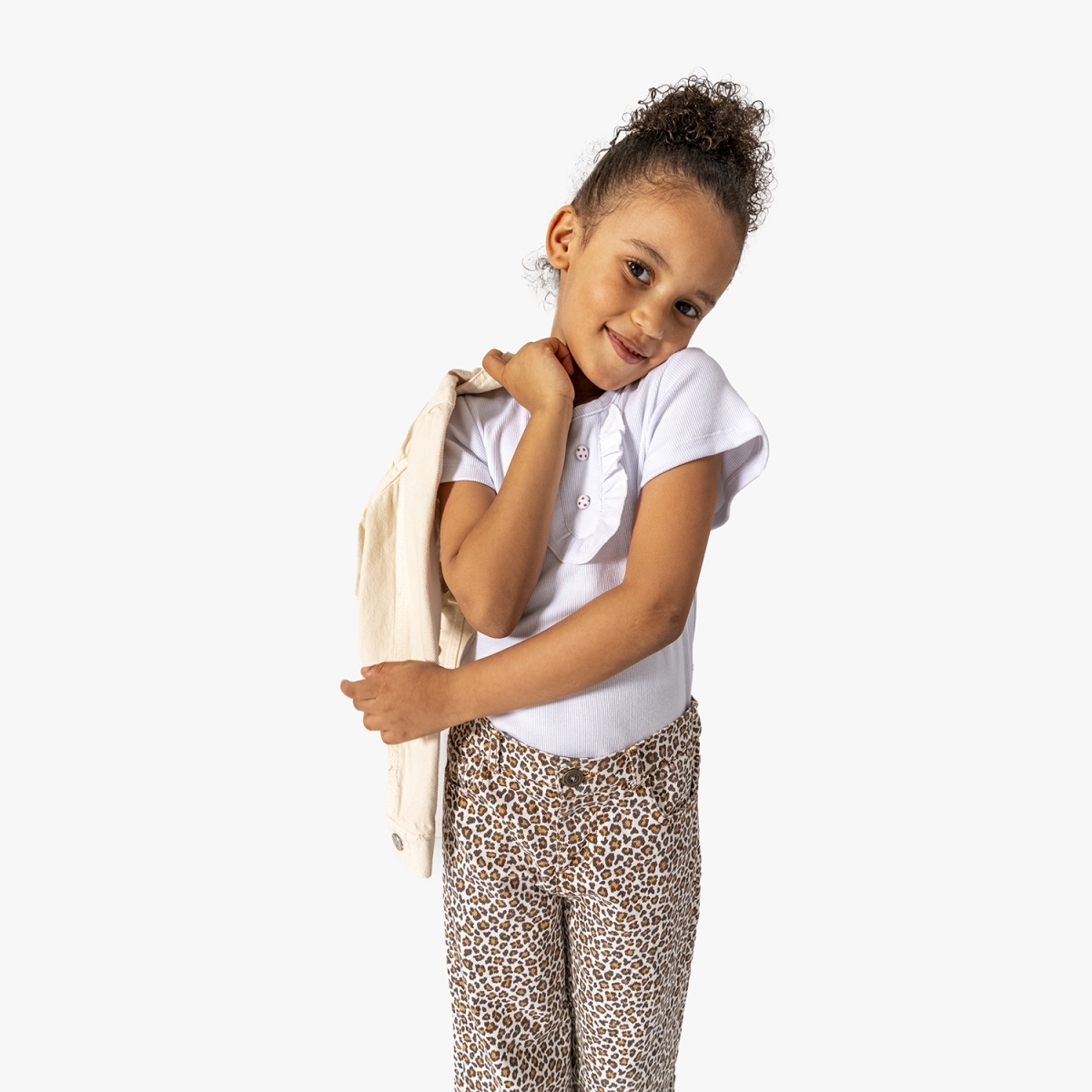 GIRL 5-8 YEARS LEOPARD PATTERNED JEANS