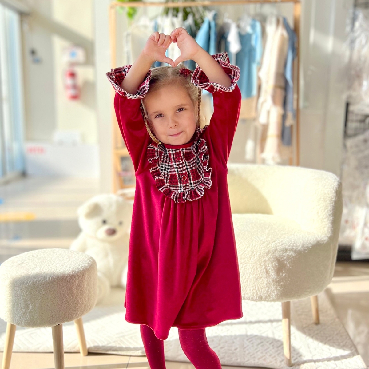 ДЕВОЧКА 5-8 ЛЕТ ВЕЛЮРОВОЕ  ПЛАТЬЕ