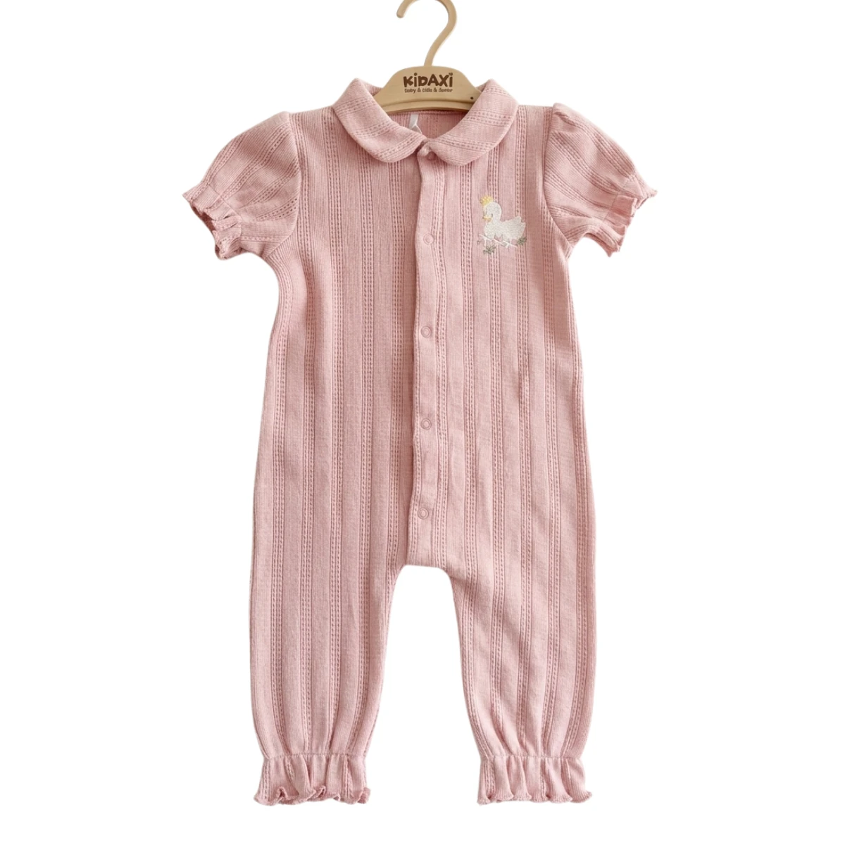 BABY GIRL 3-24 MONTHS JACQUARD RILLED COLLAR JUMPSUIT