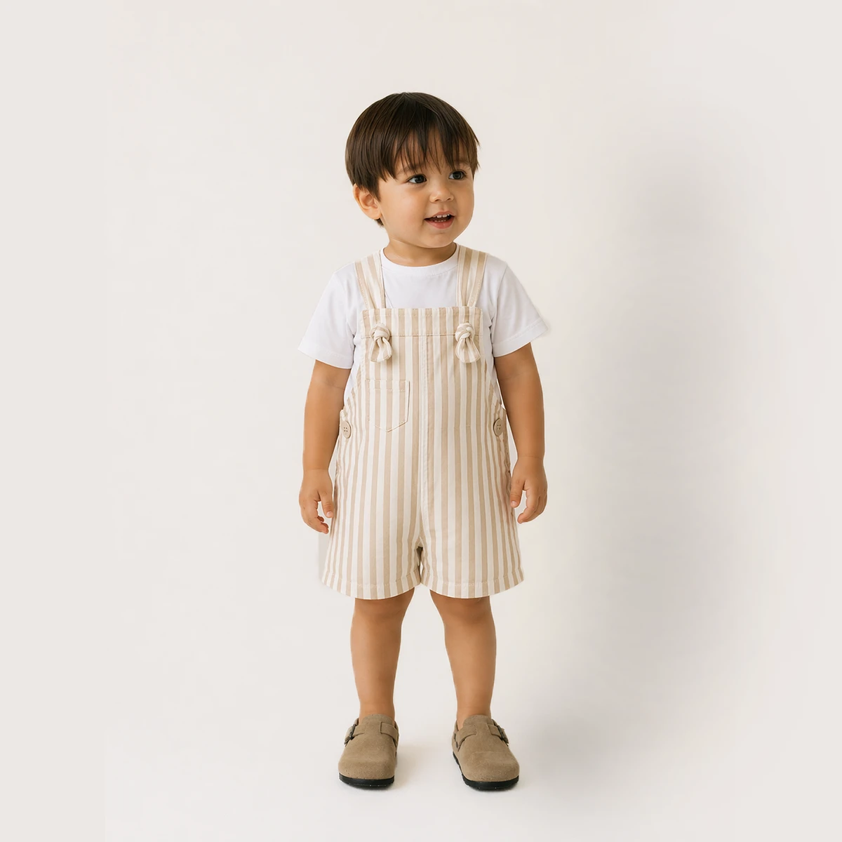 UNSEX 1-4 YAŞ ÇİZGİLİ HAM KOT ŞORT SALOPET 