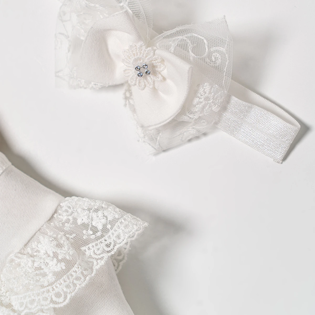 KIZ BEBEK 3-12 AY ELBİSE - BEYAZ