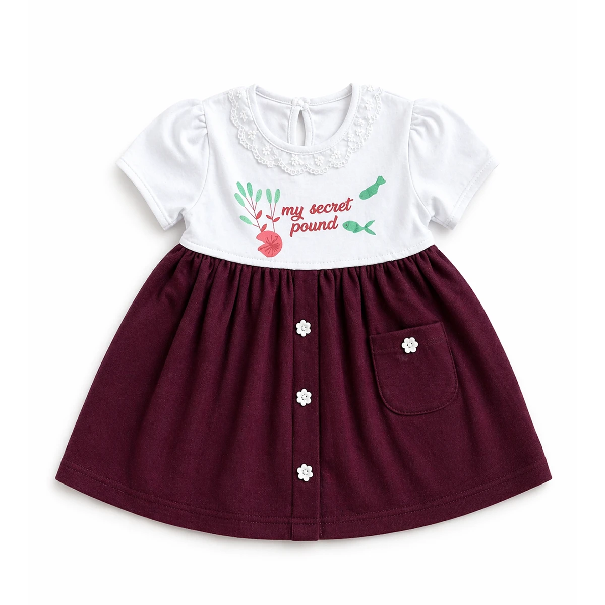 KIZ BEBEK 6-12 AY KISA KOL ELBİSE 