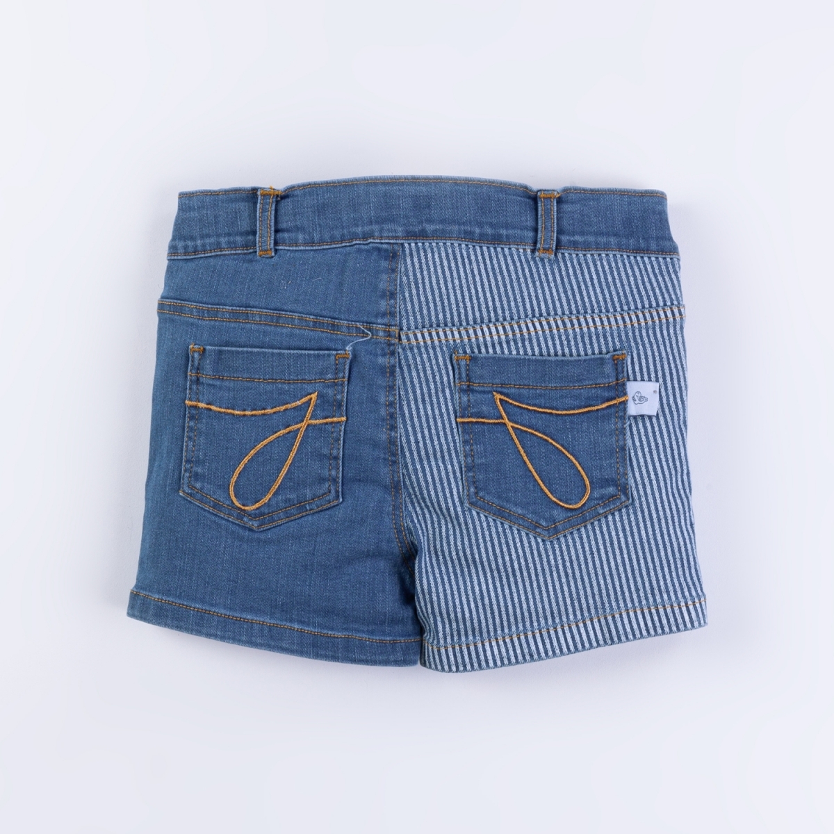 UNİSEX 2-7 YAŞ ARASI ÇİZGİLİ KOT ŞORT - KOT