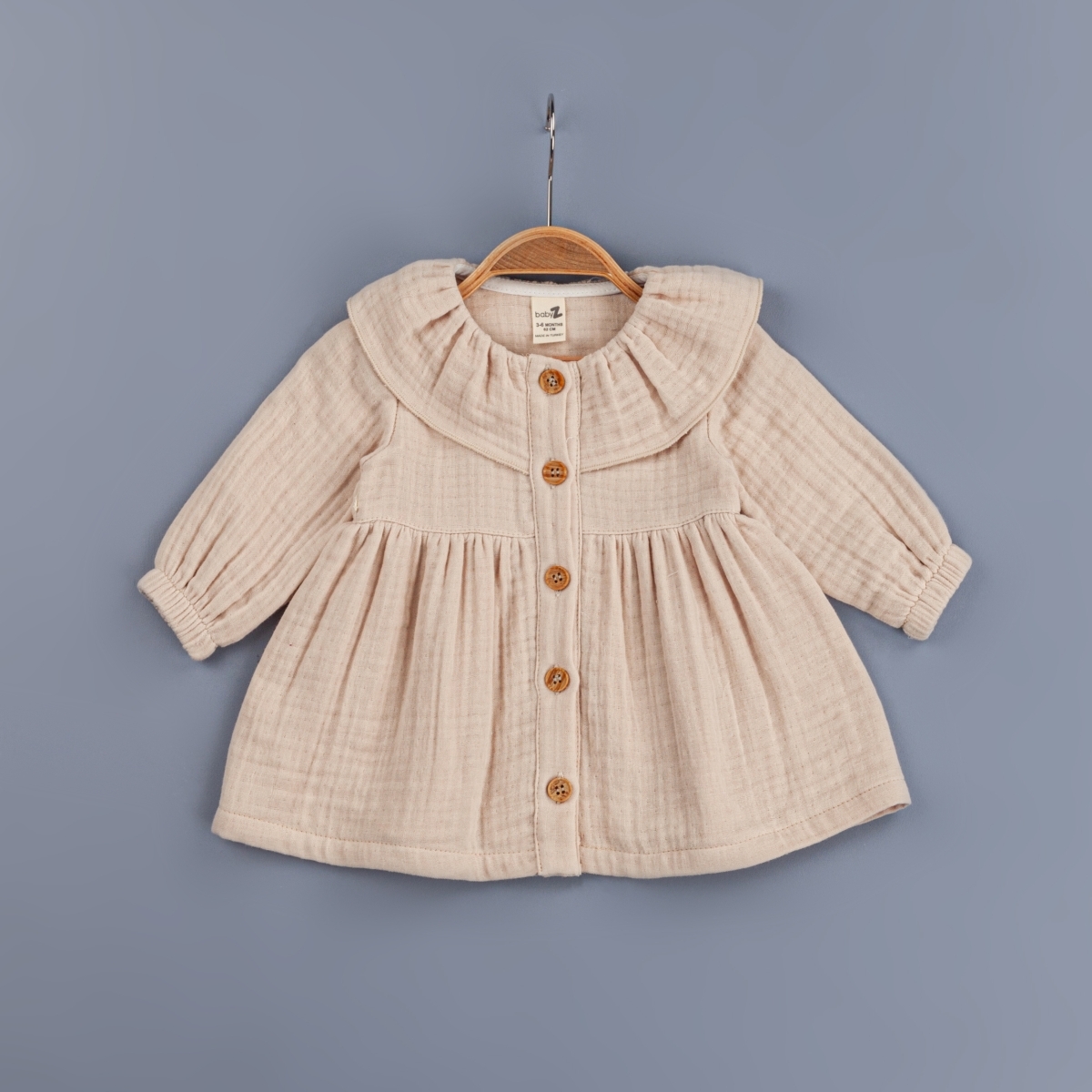 KIZ BEBEK 6-24 AY MÜSLİN ELBİSE 