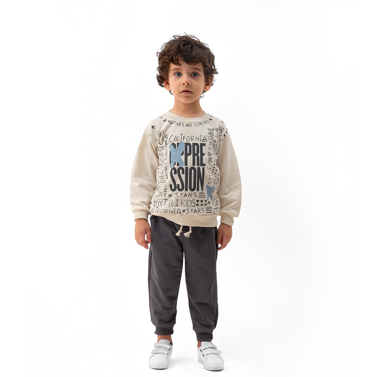 ERKEK ÇOCUK 2-5 YAŞ X BASKILI EŞOFMAN TAKIMI 