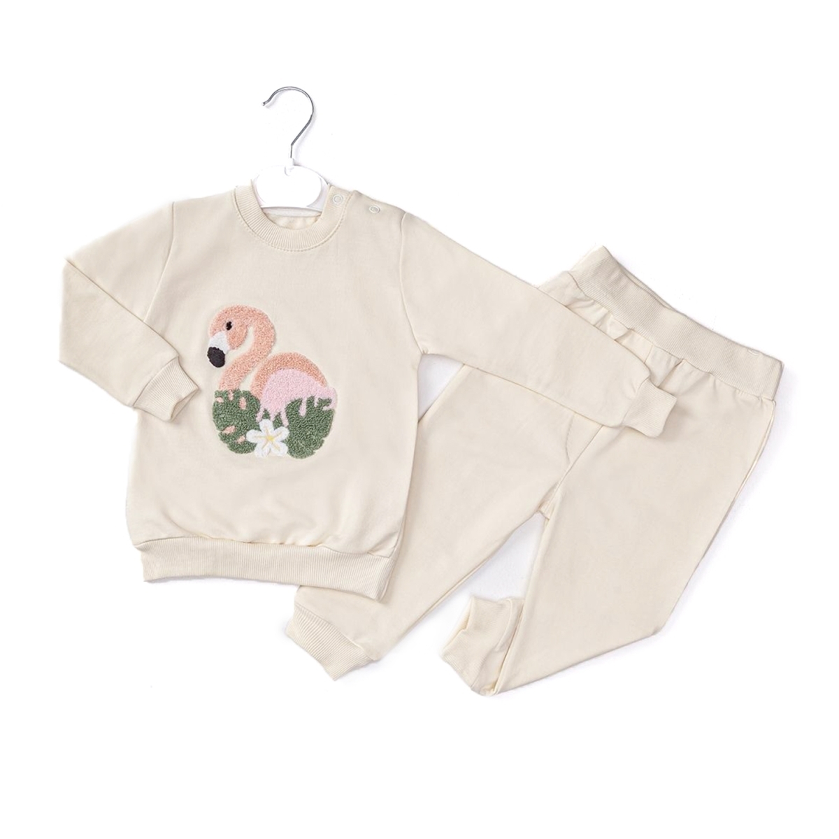 KIZ  9-24 AY KUĞU DESEN 2 İP BEBEK TAKIM 