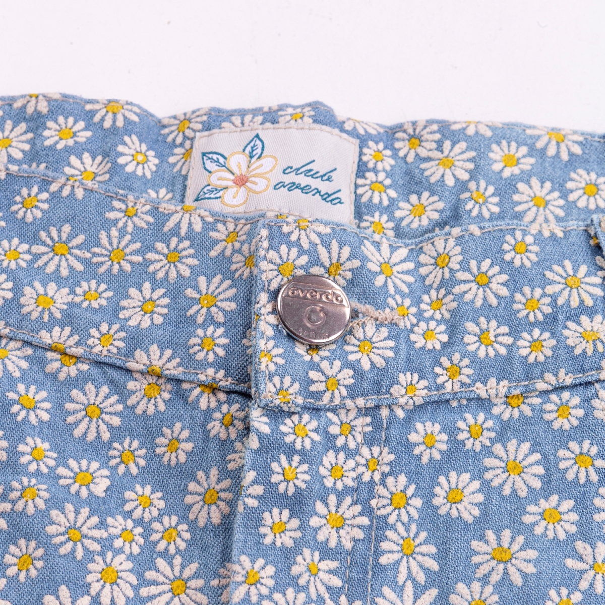 KIZ 3-7 YAŞ ARASI PAPATYA DESENLİ KOT ŞORT