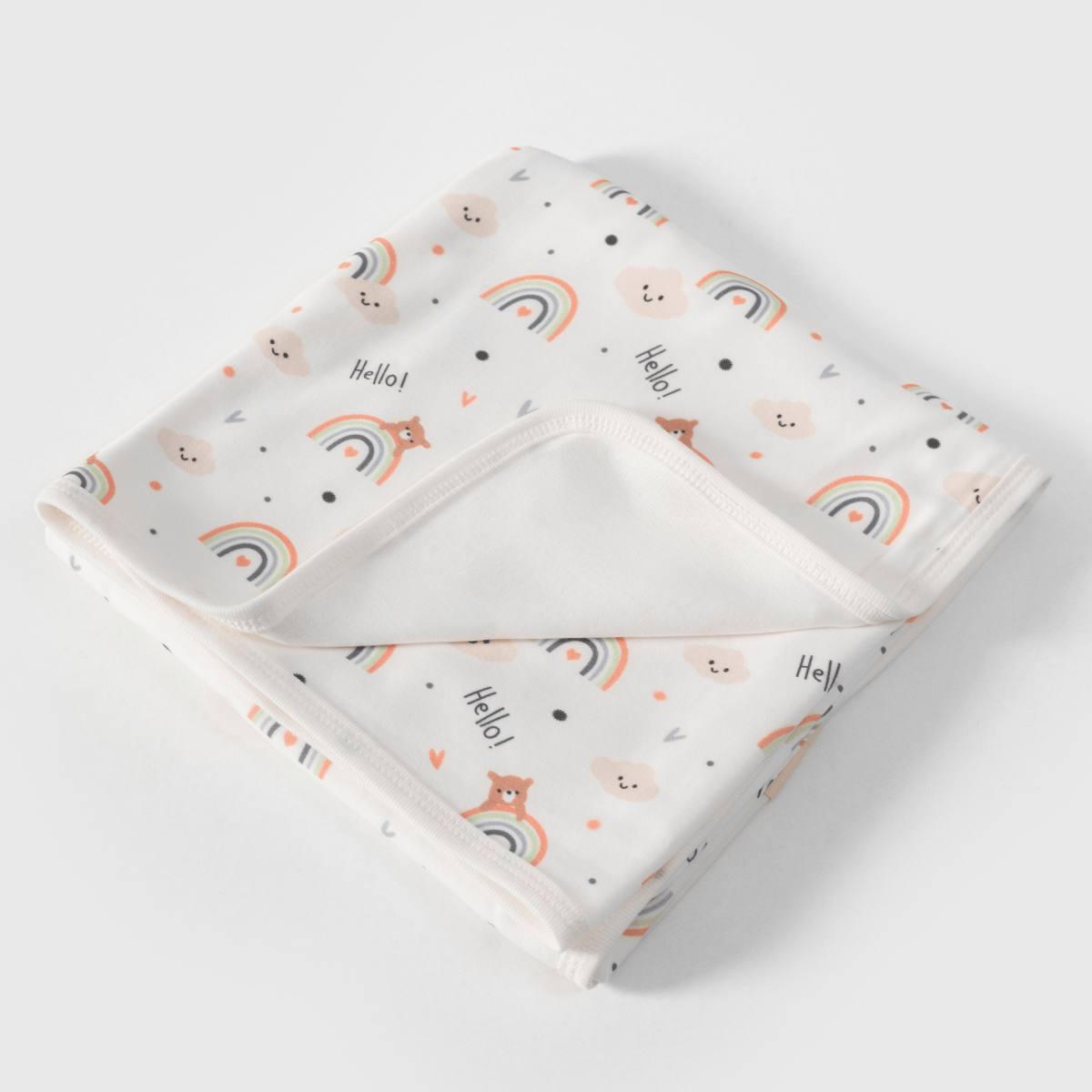 GÖKKUŞAĞI DESENLİ 100 PAMUK BEBEK BATTANİYESİ - RENKLİ