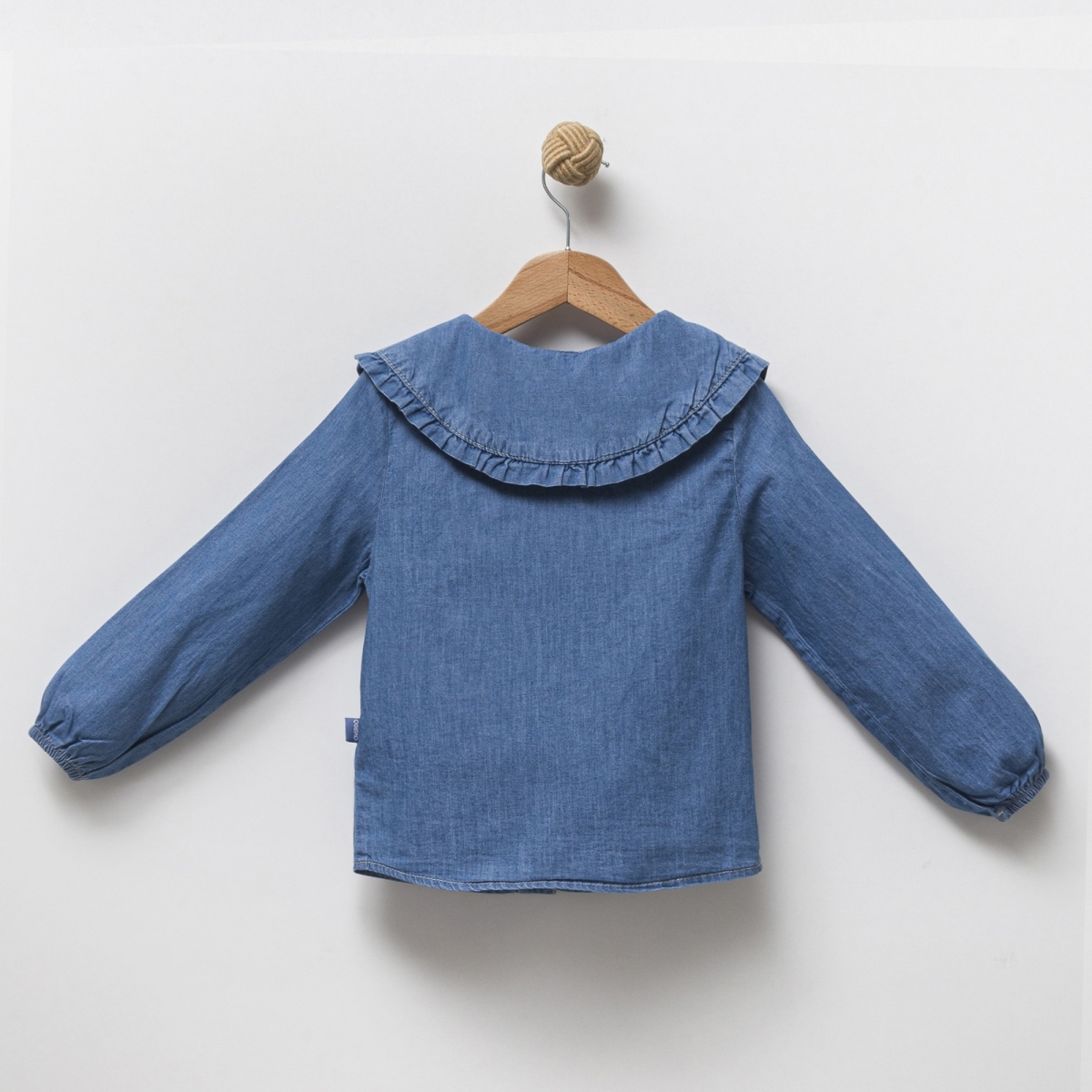 ДЕВОЧКА 5-7 ДЖИНСОВАЯ РУБАШКА С ПРИНТОМ