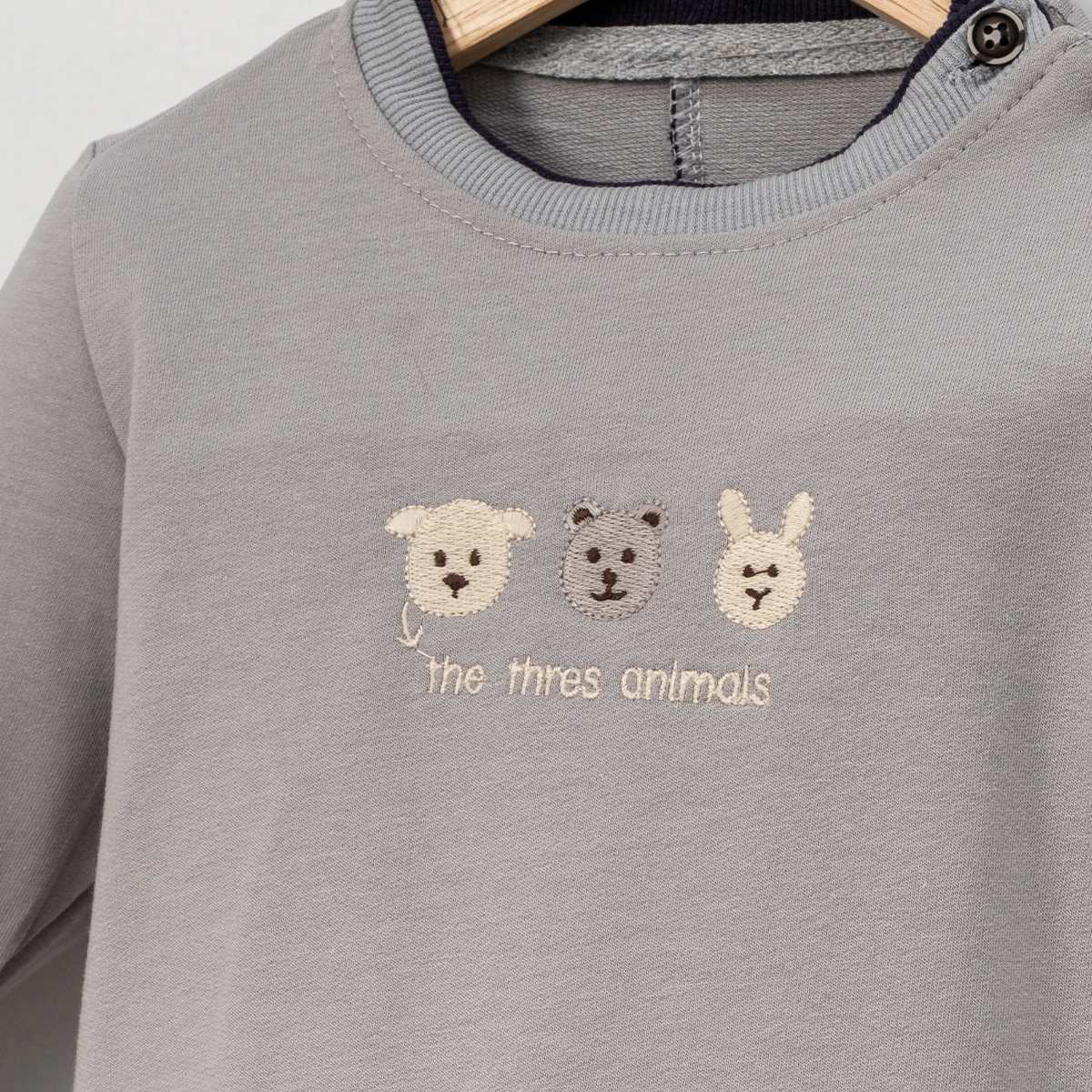 ERKEK ÇOCUK 1-4 YAŞ AYICIK NAKIŞLI SWEAT 