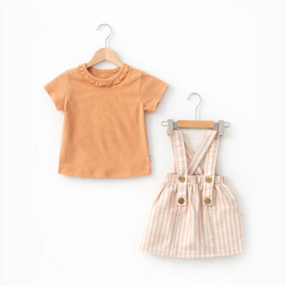 KIZ ÇOCUK 1-4 YAŞ ÇİZGİLİ ETEK TİŞÖRT TAKIM 