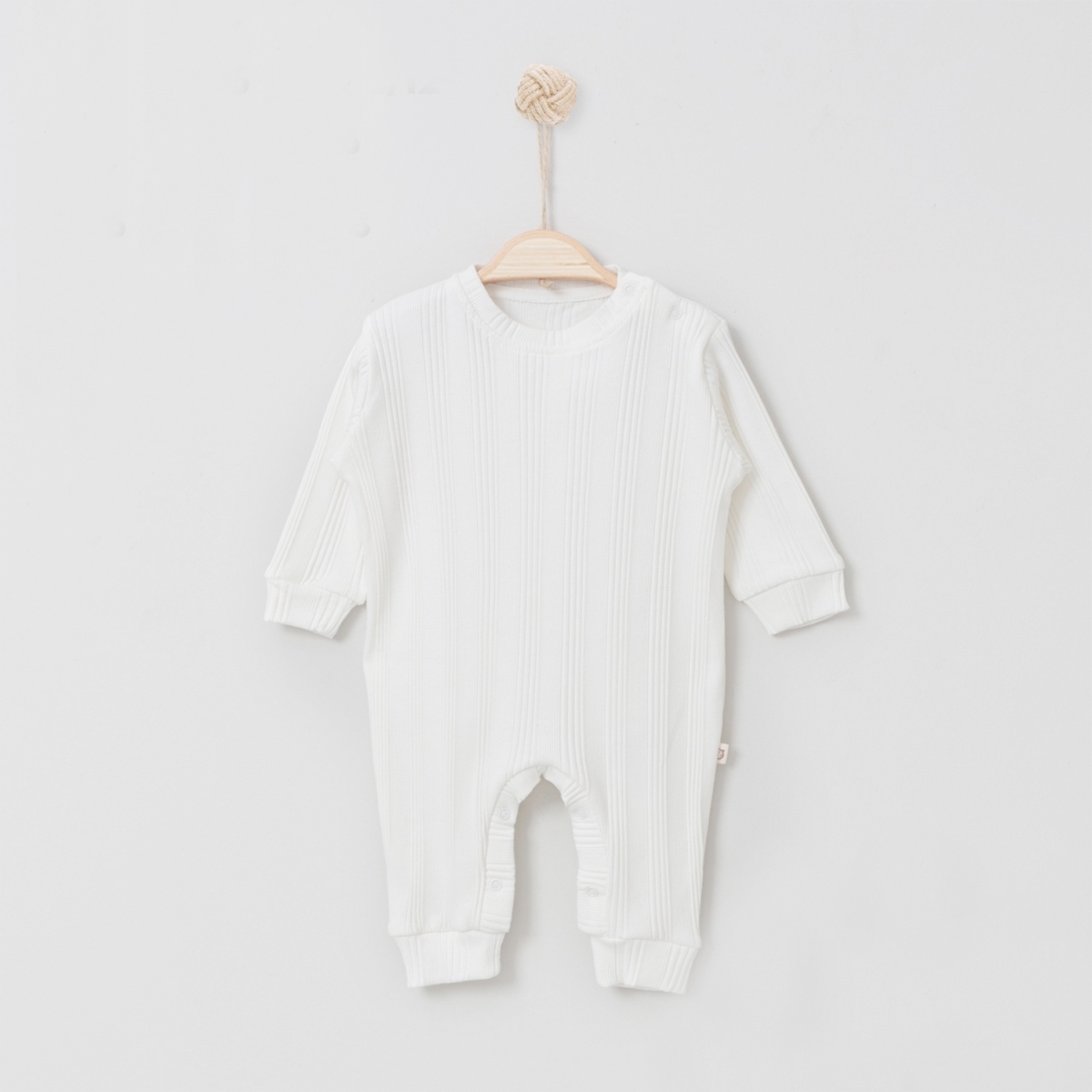 Çizgili Unisex Tulum - BEYAZ