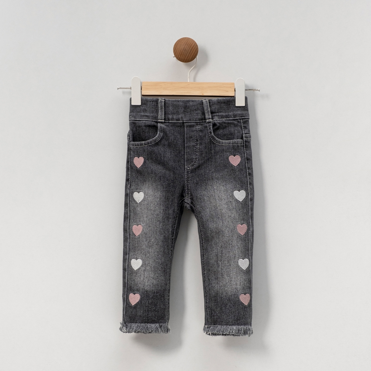 GIRL 1-4 AGE S HEART EMBROIDERED JEANS