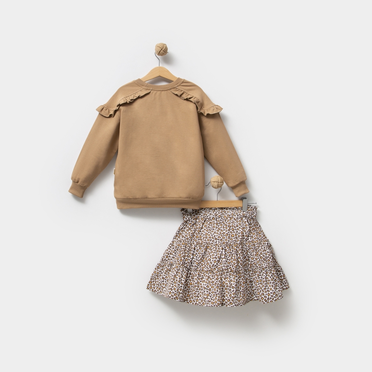 KIZ 5-8 YAŞ TAŞ BASKILI İKİLİ TAKIM 