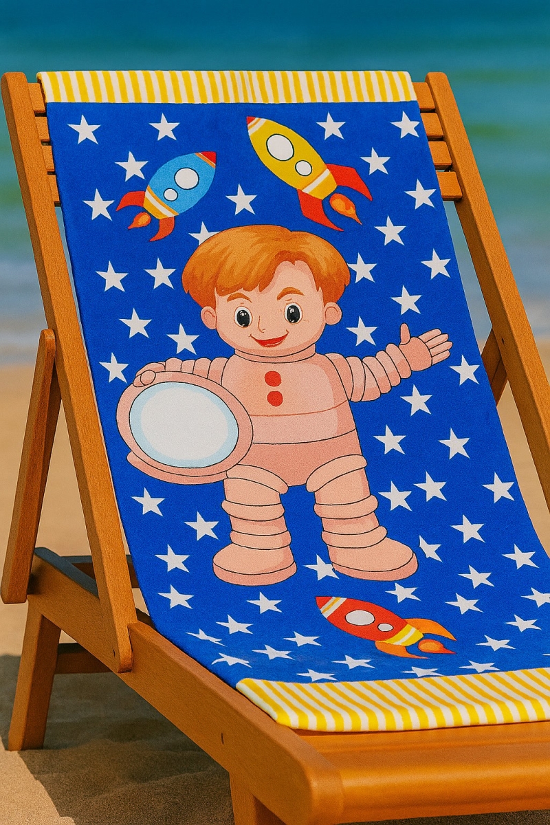 ASTRONOT DESENLİ ÇOCUK HAVLU 75X150 CM 