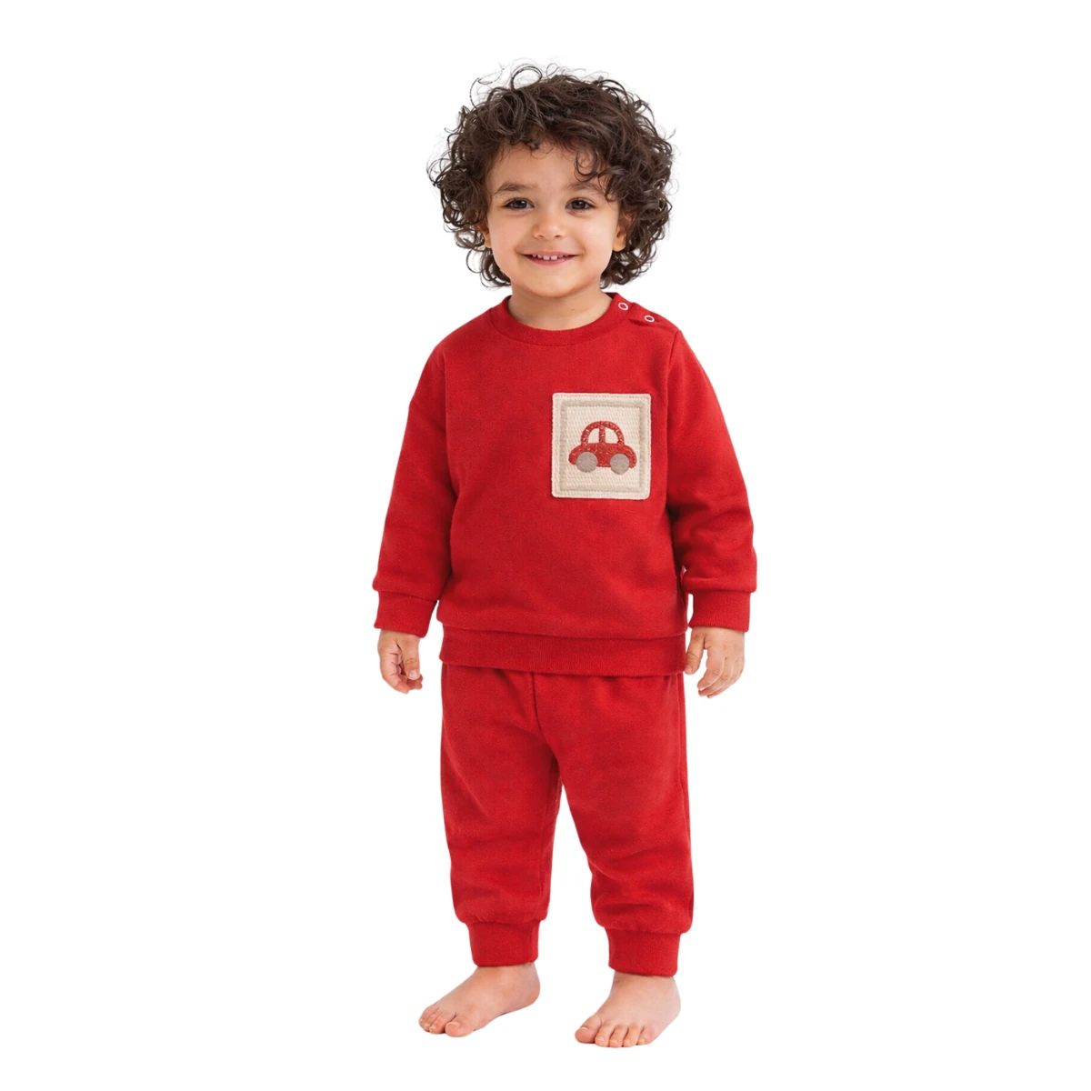 ERKEK BEBEK 6-12 AY ARABA CEP DETAYLI İKİLİ TAKIM 